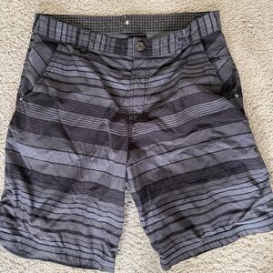 lululemon athletica Black Striped Men Shorts